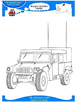 Çocuklar İçin Hummer Boyama Sayfaları 